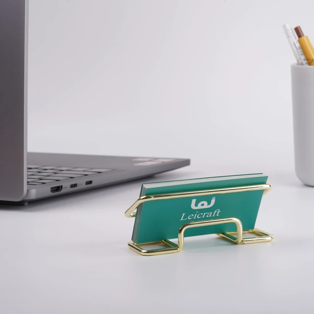 Alt view image 6 of 7 - Business Card Holder for Desk, Cute Metal Card Organizers