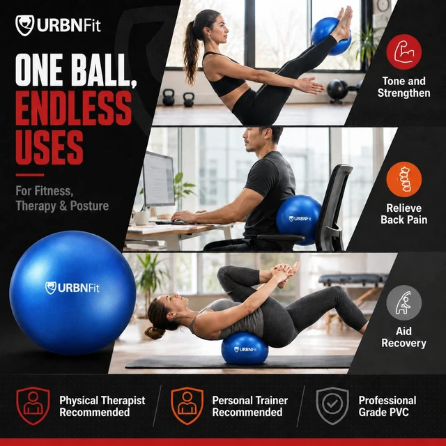 Alt view image 2 of 6 - URBNFit Pilates Ball 9 Inch Small Exercise Ball