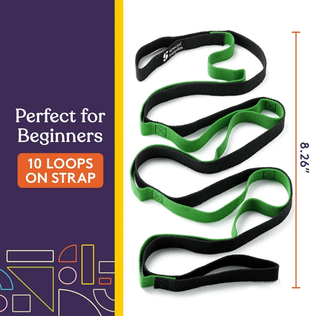 Alt view image 6 of 6 - SPECIAL SUPPLIES Yoga Strap for Stretching, Stability Training, Fitness, Flexibility, Physical Therapy, Home Workout Equipment, Strength Training, and Pilates (Green)
