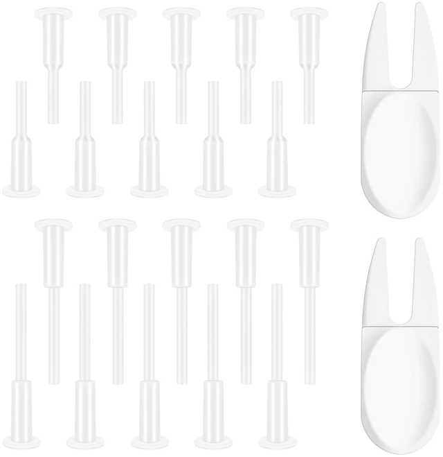 Main image of 20 Air Stopper Plugs with 2 Removal Tools, Yoga Ball Replacement Plug Kit for Exercise Balls, Pilates Balls, Stability Balls, Fitness Ball Valve Stoppers for Inflatable Beds & Pool Floats