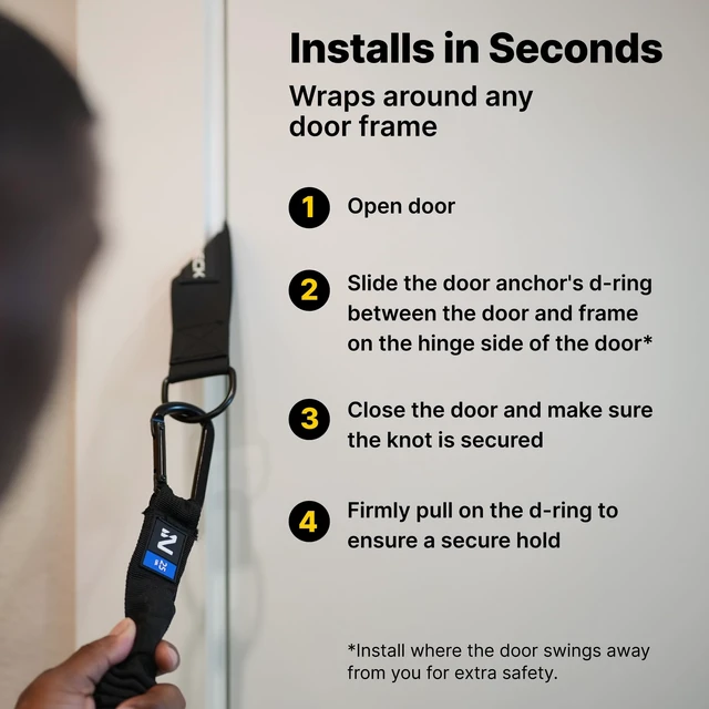 Alt view image 7 of 7 - Iron Neck Door Anchor Strap for Resistance Bands - Clip Door