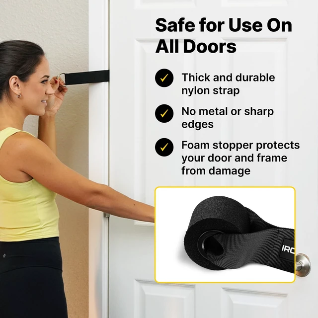 Alt view image 4 of 7 - Iron Neck Door Anchor Strap for Resistance Bands - Clip Door