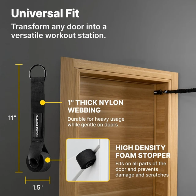 Alt view image 6 of 7 - Iron Neck Door Anchor Strap for Resistance Bands - Clip Door