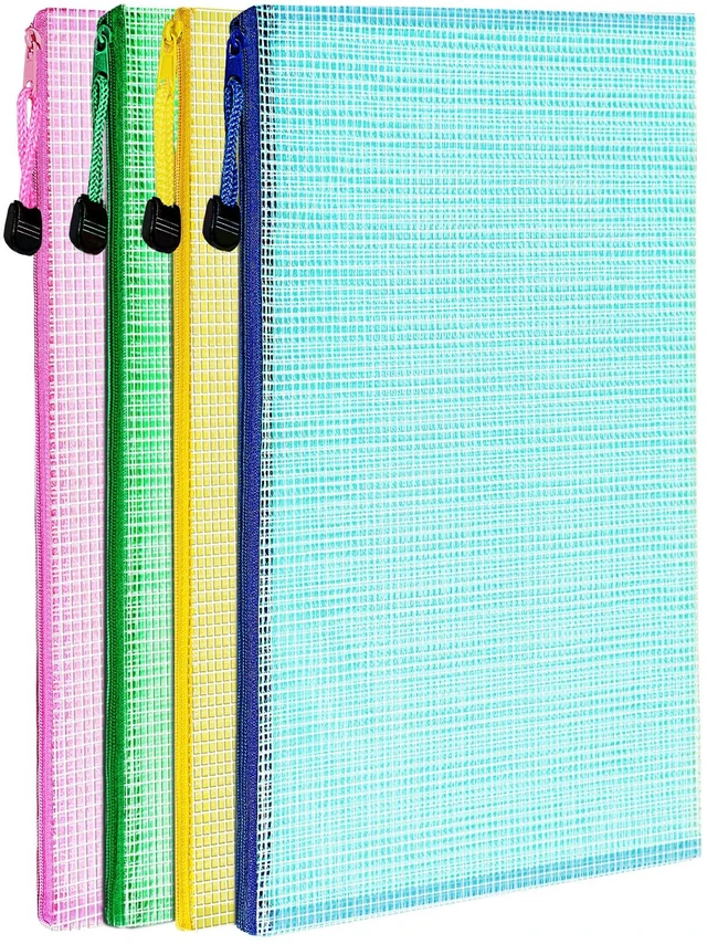 Main image of LEOBRO Mesh Zipper Pouch Bags, 13.2"x 9.2" Zipper Pouch, 4 pcs Mesh Bags, Storage Bags Pouch for Organization Toy Puzzles Board Game Travel, File Jackets & File Pockets