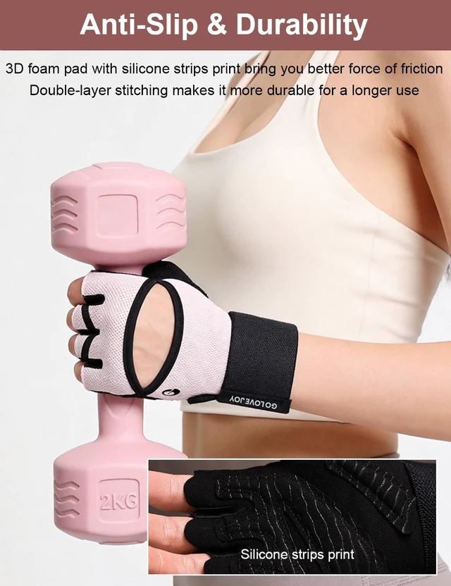 Alt view image 5 of 7 - SUJAYU Workout Gloves Gym for Men Woman, Anti-Slip Fingerless Pull Up Gloves Gym Gloves for Women Weight Lifting, Adjustable Wristband Workout Gloves Womens Weight Lifting Gloves for Men