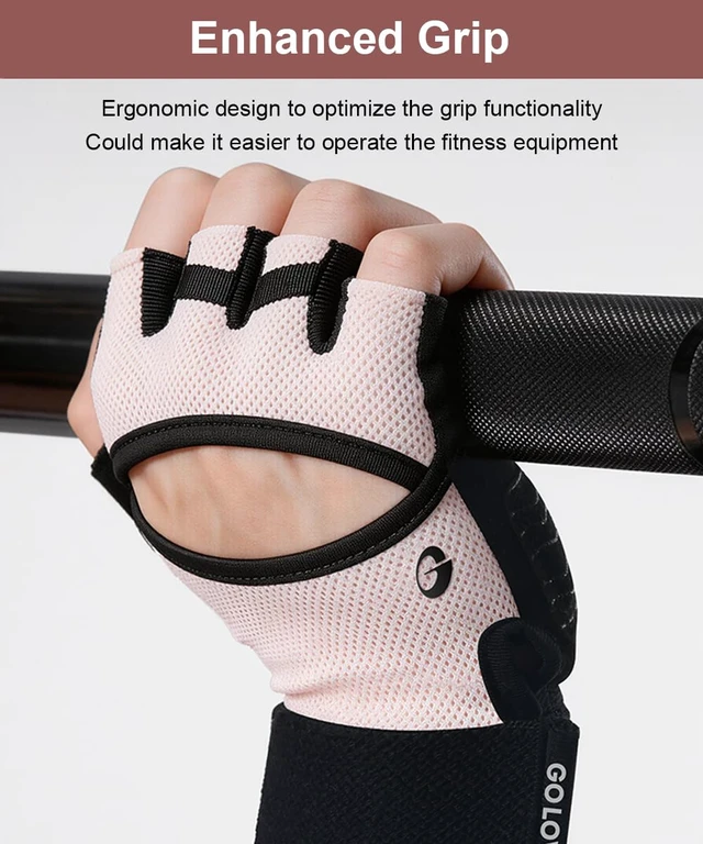 Alt view image 3 of 7 - SUJAYU Workout Gloves Gym for Men Woman, Anti-Slip Fingerless Pull Up Gloves Gym Gloves for Women Weight Lifting, Adjustable Wristband Workout Gloves Womens Weight Lifting Gloves for Men