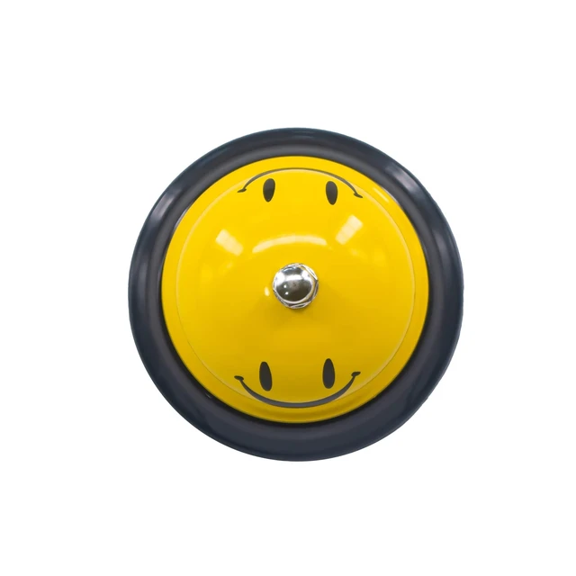 Alt view image 6 of 6 - 1 Pack Call Bell, Desk Service Bell, 3.35 Inch Diameter Metal Bell for Hotels, Schools, Pet Dog Training(Yellow, Smile)