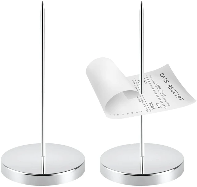 Main image of 2 PCS Stainless Steel Receipt Holder Spike, 5.5" Bill Fork Check Spindle