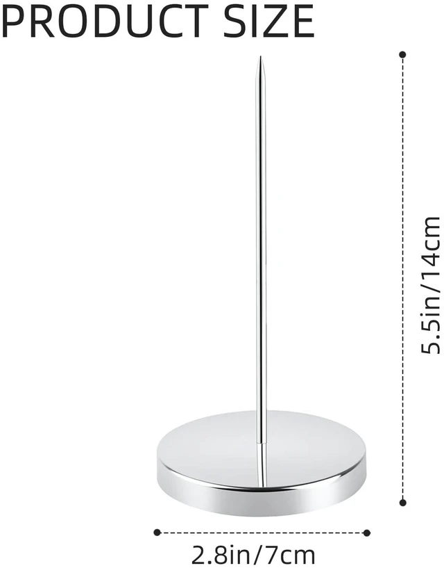 Alt view image 2 of 7 - 2 PCS Stainless Steel Receipt Holder Spike, 5.5" Bill Fork Check Spindle