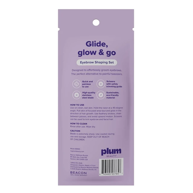 Alt view image 6 of 7 - Plum Beauty Eyebrow Shaping Set 2 Razors & Trimming Scissor with Brush