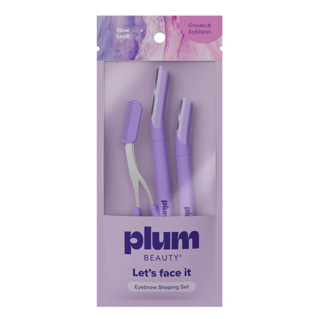 Alt view image 5 of 7 - Plum Beauty Eyebrow Shaping Set 2 Razors & Trimming Scissor with Brush