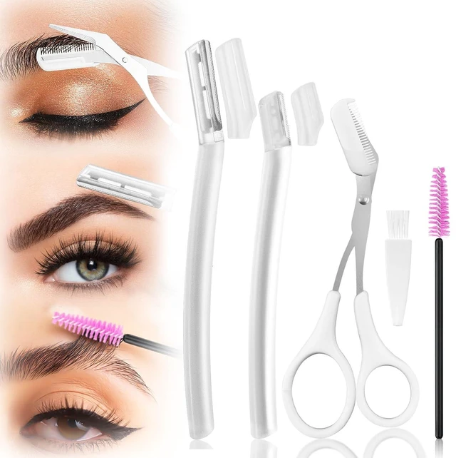 Main image of Eyebrow Trimmer Kit, 5-in-1: Scissors, Razor, Spoolie, Cleaning Brush