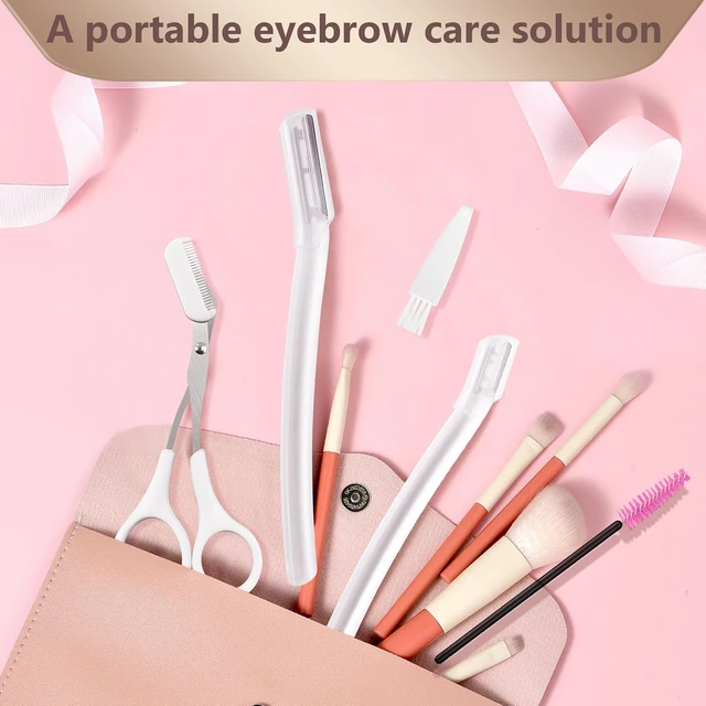 Alt view image 5 of 7 - Eyebrow Trimmer Kit, 5-in-1: Scissors, Razor, Spoolie, Cleaning Brush