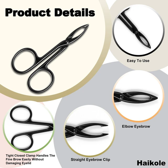 Alt view image 6 of 7 - Tweezers for Women Facial hair 3 Pieces Eyebrow Tweezers,Scissor Tweezer for Remover Facial Hair Eyebrows Care Wig Plucking,Scissor Handle Tweezer Scissors (Straight)