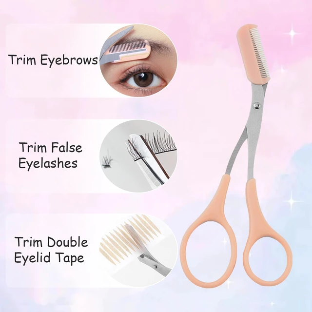 Alt view image 2 of 6 - 2Pcs Eyebrow Trimmer Scissors, Eyebrow Clippers, Safe Eyebrow Trimming Tool