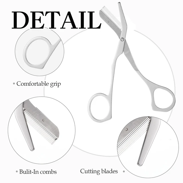 Alt view image 3 of 7 - Eyebrow Scissors for Women,Eyebrow Scissors with Comb,Stainless Steels Eyebrow Trimmer Scissors and Cleaning Brush Eyebrow Trimming Kit for Women Men