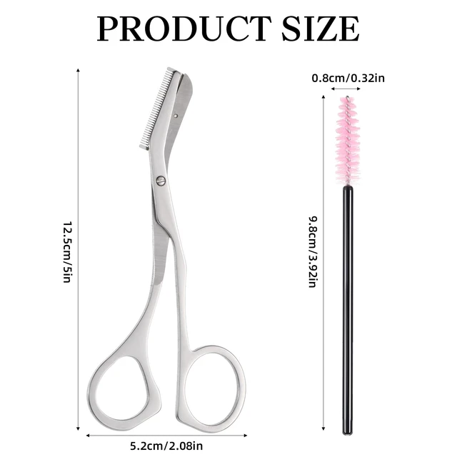 Alt view image 6 of 7 - Eyebrow Scissors for Women,Eyebrow Scissors with Comb,Stainless Steels Eyebrow Trimmer Scissors and Cleaning Brush Eyebrow Trimming Kit for Women Men