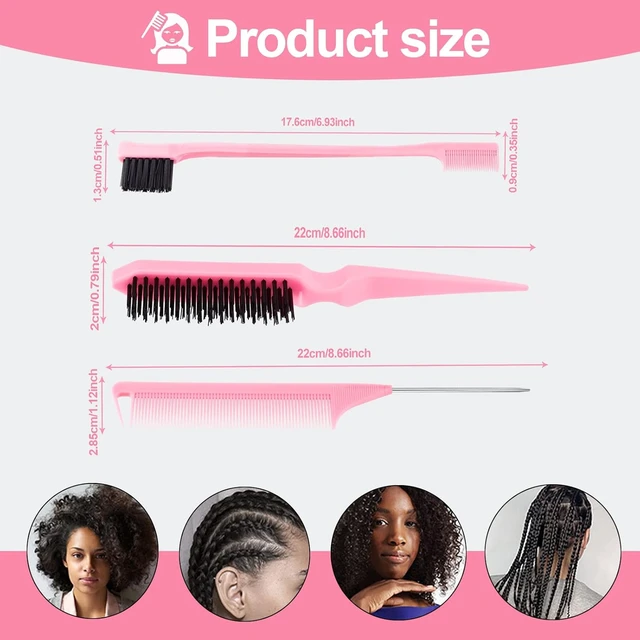 Alt view image 3 of 6 - SWEET VIEW 3Pcs Slick Back Hair Brush