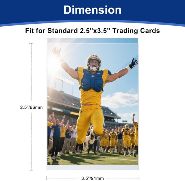Alt view image 2 of 7 - 100 Pcs Soft Trading Card Sleeves, Top Loading Sleeves for Standard Cards 2.5" X 3.5",Ultra-Clear Card Protector for Baseball Cards
