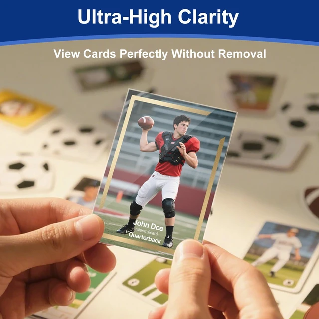 Alt view image 3 of 7 - 100 Pcs Soft Trading Card Sleeves, Top Loading Sleeves for Standard Cards 2.5" X 3.5",Ultra-Clear Card Protector for Baseball Cards