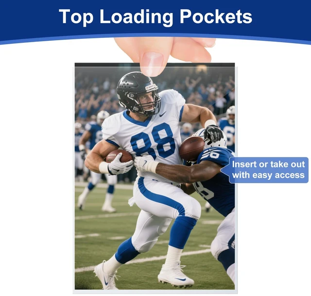 Alt view image 5 of 7 - 100 Pcs Soft Trading Card Sleeves, Top Loading Sleeves for Standard Cards 2.5" X 3.5",Ultra-Clear Card Protector for Baseball Cards