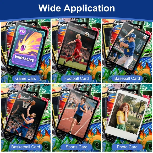 Alt view image 4 of 7 - 100 Pcs Soft Trading Card Sleeves, Top Loading Sleeves for Standard Cards 2.5" X 3.5",Ultra-Clear Card Protector for Baseball Cards