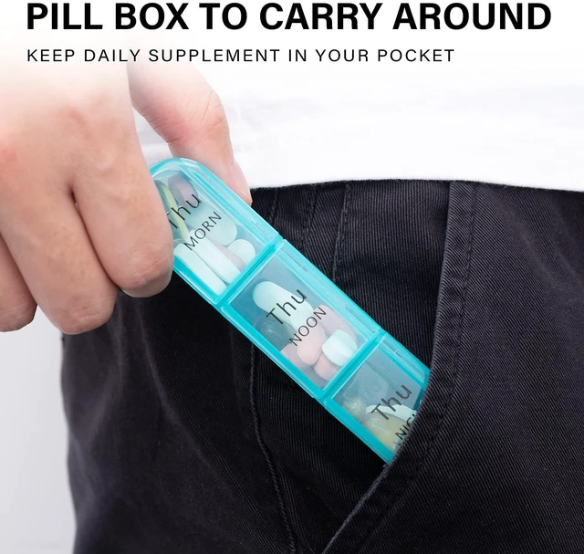 Alt view image 2 of 6 - Daviky Pill Organizer 3 Times a Day, Pill Box 7 Day, Weekly Travel Case