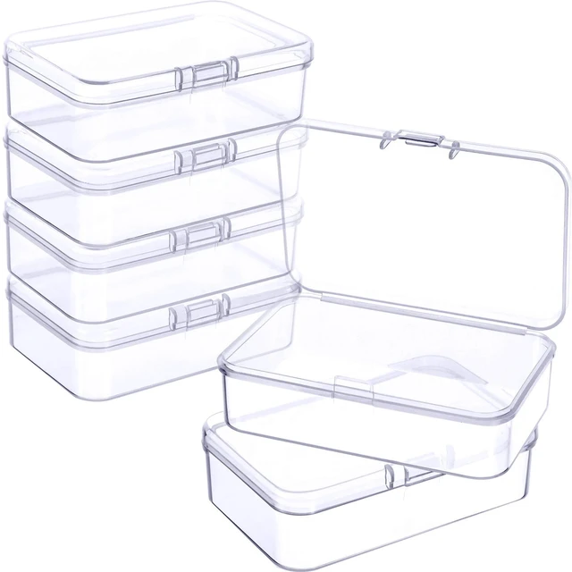 Main image of Jetec 6 Pieces Small Clear Plastic Storage Box, 3.3 x 2.1 x 1 Inch
