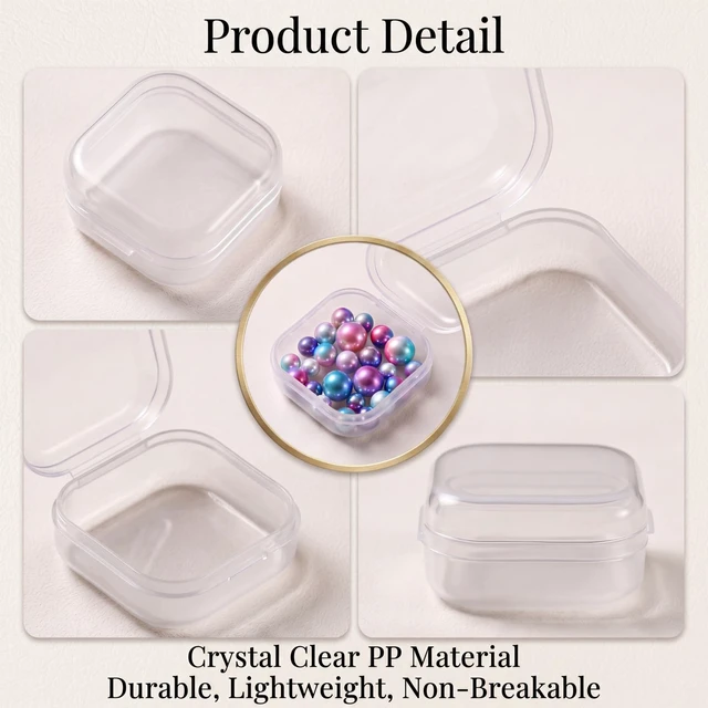 Alt view image 3 of 6 - SATINIOR 24 Pcs Small Clear Plastic Container Box, 1.4 x 1.4 x 0.7 in
