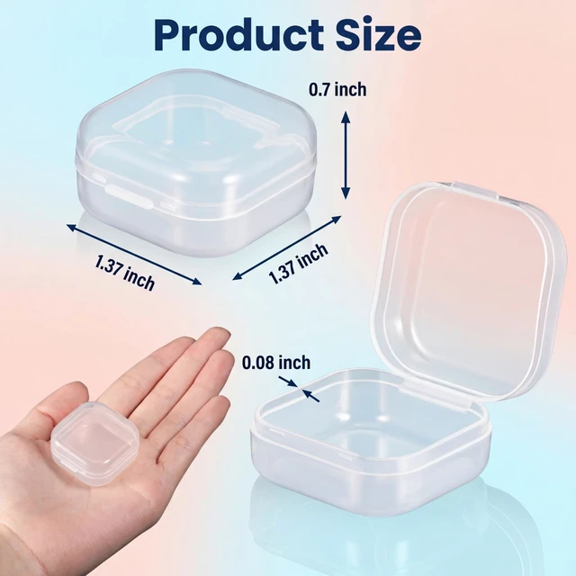 Alt view image 5 of 6 - SATINIOR 24 Pcs Small Clear Plastic Container Box, 1.4 x 1.4 x 0.7 in
