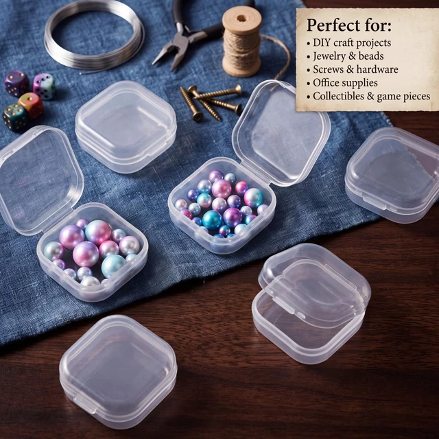 Alt view image 6 of 6 - SATINIOR 24 Pcs Small Clear Plastic Container Box, 1.4 x 1.4 x 0.7 in