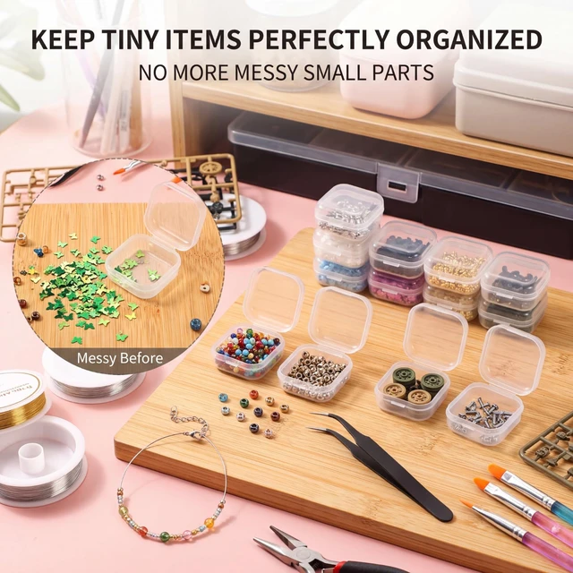 Alt view image 4 of 6 - SATINIOR 24 Pcs Small Clear Plastic Container Box, 1.4 x 1.4 x 0.7 in