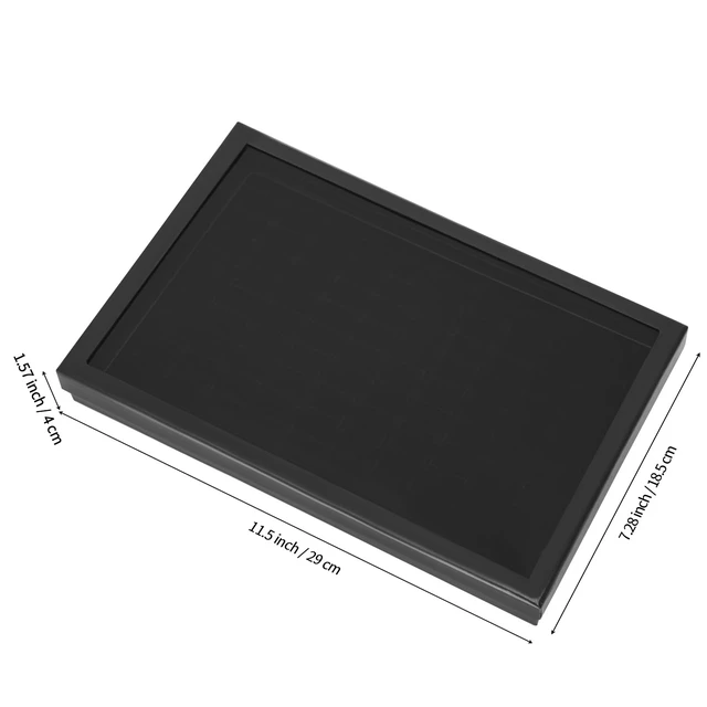 Alt view image 2 of 7 - KUKUVR 100 Slots Ring Earring Holder Display Case (Black)