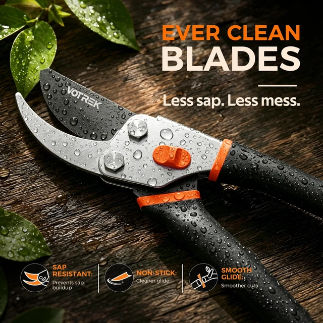 Alt view image 2 of 6 - 8.5" Bypass Pruning Shears, Jam-Proof Spring Clippers for branches