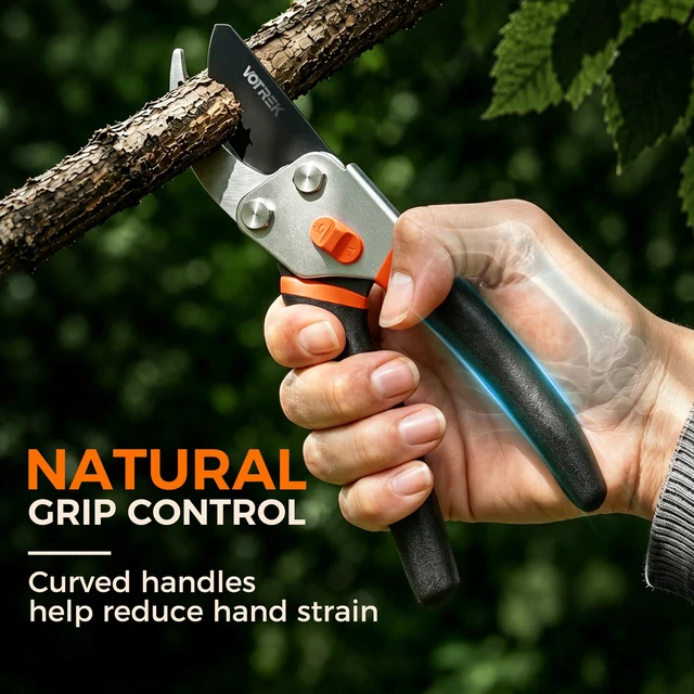 Alt view image 5 of 6 - 8.5" Bypass Pruning Shears, Jam-Proof Spring Clippers for branches