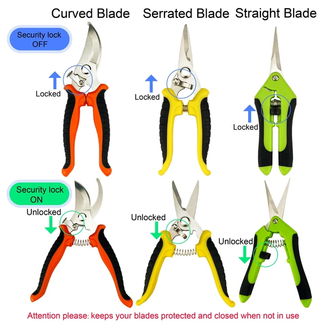 Alt view image 2 of 6 - Pruning Shears, 4 Pack Garden Shears with Gardening gloves, Clippers Handheld, Stainless Steel Garden Snips, Lengnoyp Pruners for Gardening
