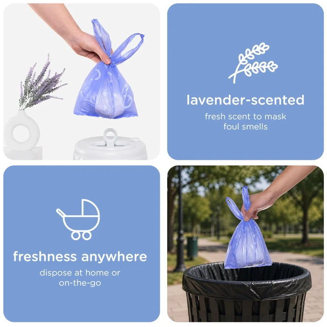 Alt view image 2 of 6 - Ubbi Disposable Baby Diaper Sacks, Lavender Scented, 200 Count