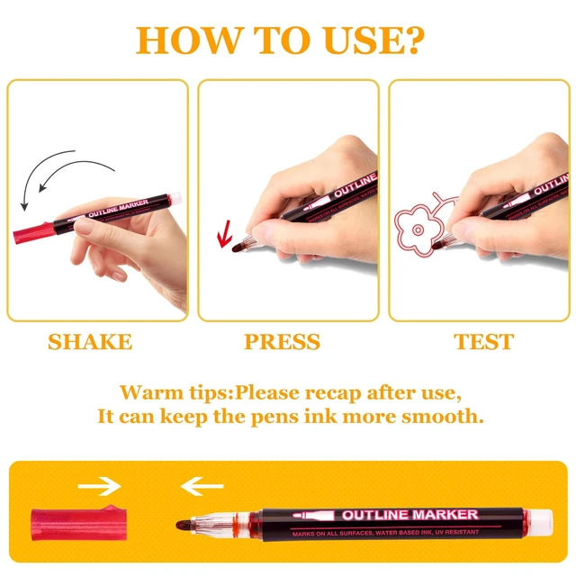 Alt view image 3 of 6 - Stocking Stuffers for Teens Girls Boys Kids 12 Shimmer Markers Outline Pens
