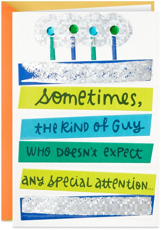 Main image of Hallmark Birthday Card for Him (Extra Attention), Color Band Cake (0499RZB1194)