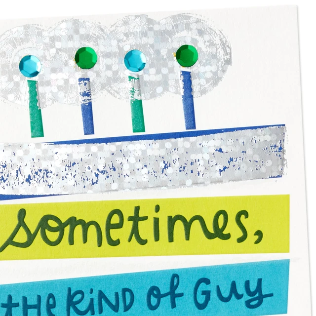 Alt view image 5 of 6 - Hallmark Birthday Card for Him (Extra Attention), Color Band Cake (0499RZB1194)