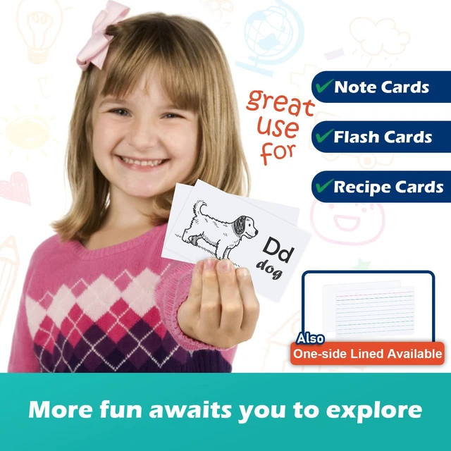Alt view image 6 of 7 - Olivo Blank Index Cards 3x5 Unlined Unruled Flash Note Cards, 100 Count