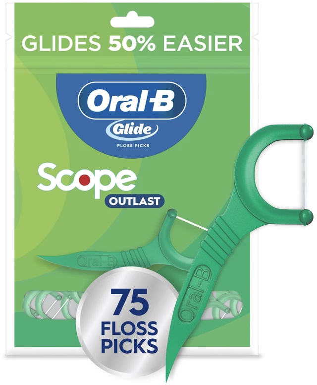 Main image of Oral-B Glide Mint Dental Floss Picks with Long Lasting Scope Flavor, 75 Picks