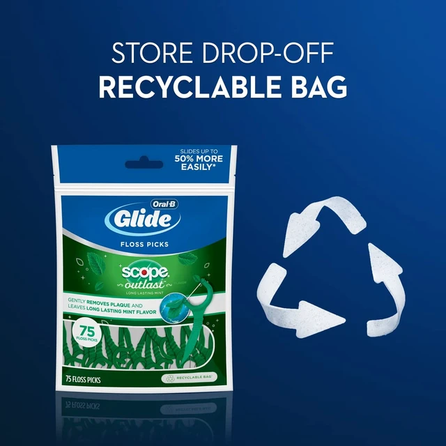 Alt view image 3 of 6 - Oral-B Glide Mint Dental Floss Picks with Long Lasting Scope Flavor, 75 Picks