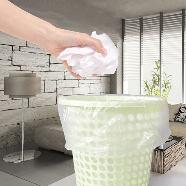 Alt view image 6 of 6 - Waikas Small Trash Bags 2.6 Gallon, 110 Counts, 40 * 48cm, 3g/pcs, Unsented, Clear