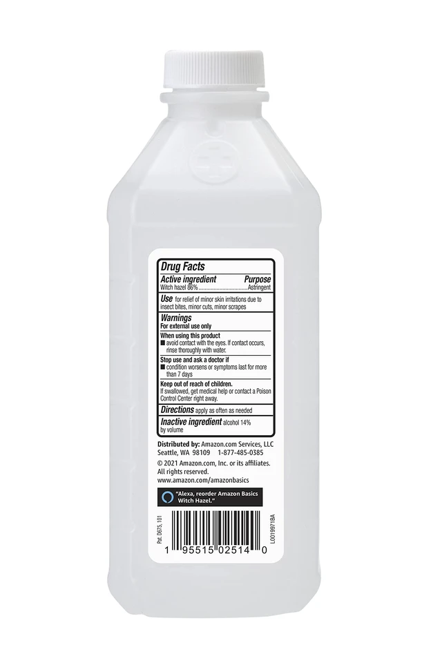 Alt view image 2 of 5 - Amazon Basics Witch Hazel USP Astringent for Oily Skin, Relief from Irritation and Redness, Unscented, 16 Fluid Ounces (Previously Solimo)