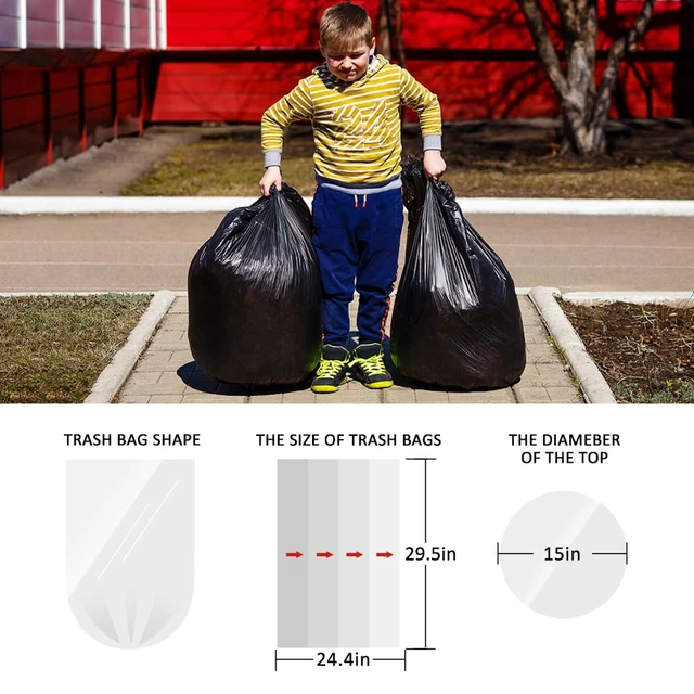 Alt view image 6 of 7 - Teivio Medium Black Trash Bags 10 Gallon 40 Count Kitchen Garbage Bags
