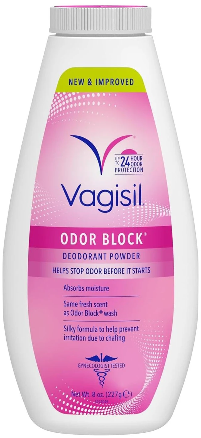 Main image of Vagisil Odor Block Deodorant Powder for Women, Helps to Prevents Chafing, Talc-Free, 8 Ounce (Pack of 1)
