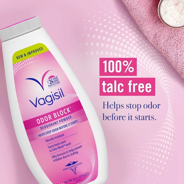 Alt view image 2 of 7 - Vagisil Odor Block Deodorant Powder for Women, Helps to Prevents Chafing, Talc-Free, 8 Ounce (Pack of 1)