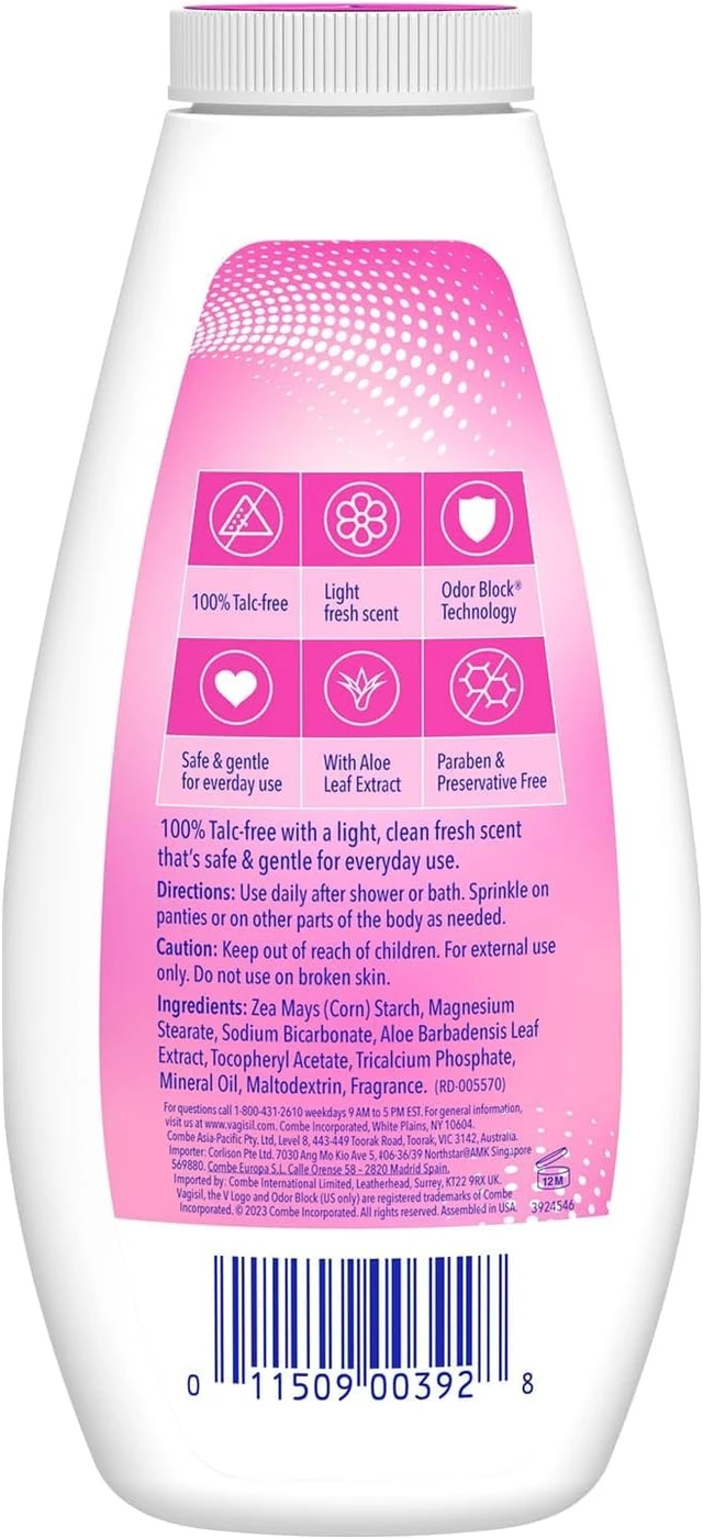 Alt view image 3 of 7 - Vagisil Odor Block Deodorant Powder for Women, Helps to Prevents Chafing, Talc-Free, 8 Ounce (Pack of 1)
