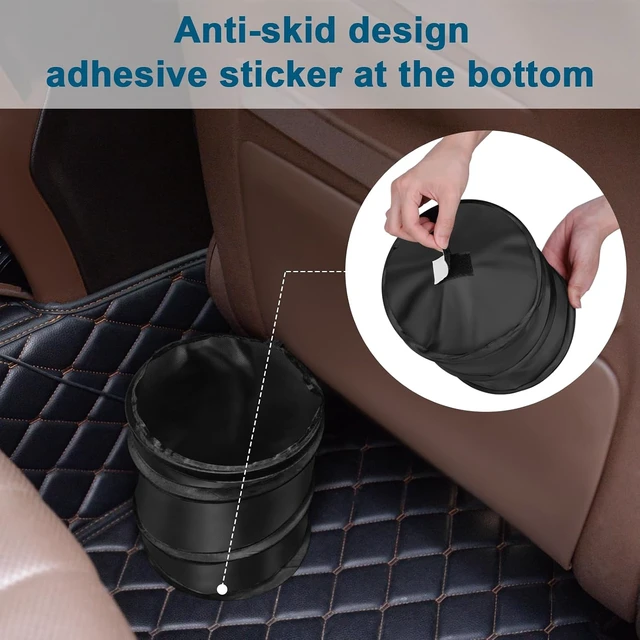 Alt view image 6 of 6 - Car Trash Can, 2 Packs Mini Collapsible Pop-up Compact Garbage Can